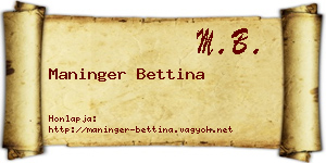 Maninger Bettina névjegykártya